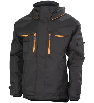 TALVITAKKI 3XL FOSTER MUSTA/FL.ORANS kuva