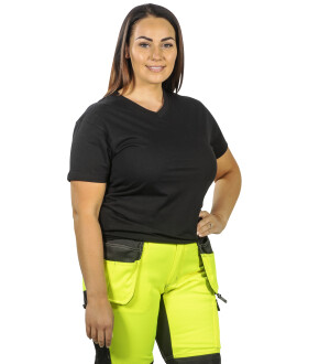 T-PAITA 3XL RILLA NAISTEN MUSTA V-AUKKO kuva