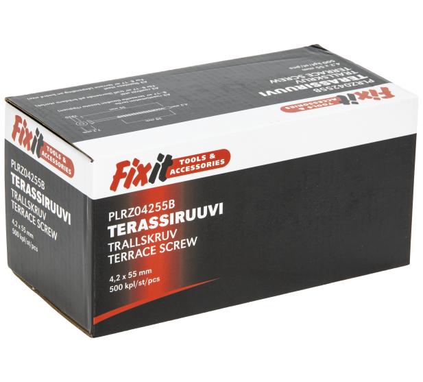 IKH FIXIT TERASSIRUUVI 42X55MM 500KPL A2 TX20 Tuotekoodi PLRZ04255B Saarenpaa Oy kuva