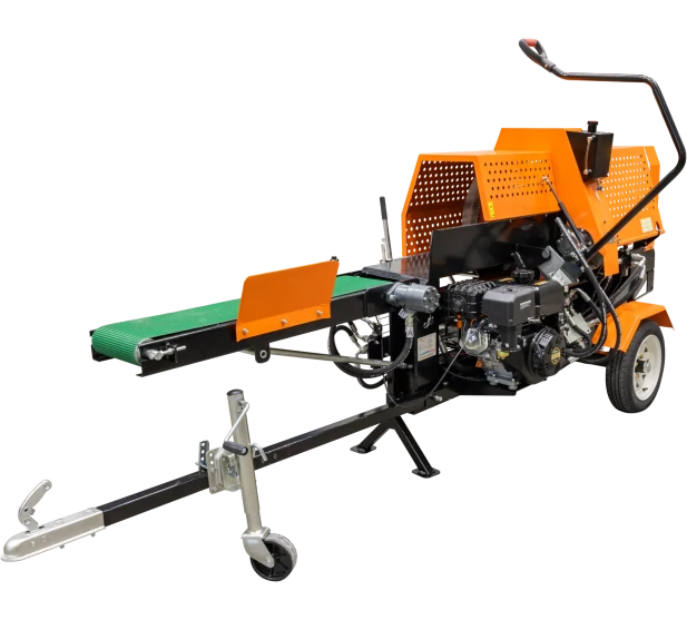 Tehokas bensiinikayttoinen siirrettava klapikone kuljetinhihnalla hydraulinen polttopuiden katkaisuun ja halkomiseen  Kuva 3 kuva