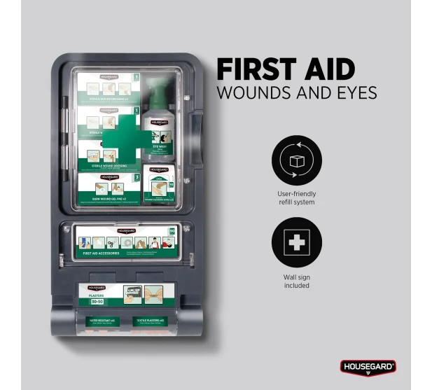 Housegard ensiapukaappi jossa sidetarvikkeet silmahuuhde ja laastarit GPT611040 Kuva 3 kuva