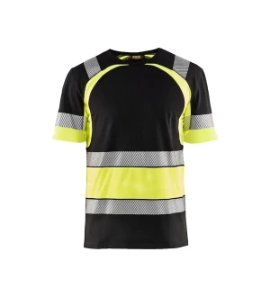 T-PAITA HI-VIS L MUSTA/FL.KELT kuva