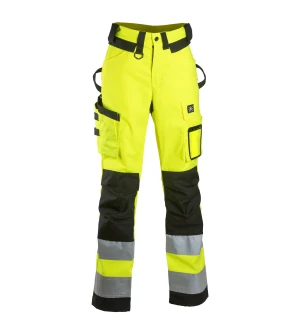 Naisten turva stretchhousut 34 hv-keltainen kuva