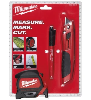 Milwaukee rullamitta 5M + mattoveitsi merkkaussett kuva