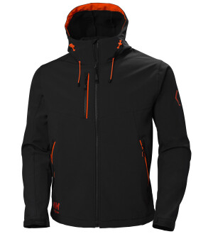 SOFTSHELL TAKKI L CHELSEA EVO MUSTA/ORAN kuva