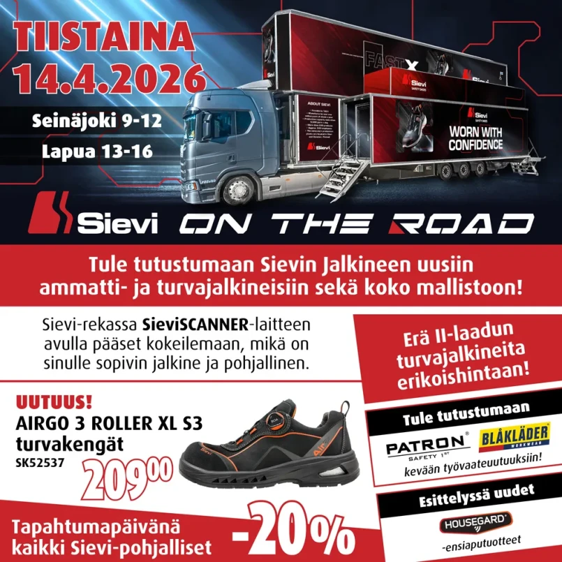 Sievi ON THE ROAD 2026 sahkoinen mainos
